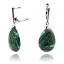 Серьги "Диана" малахит, капля