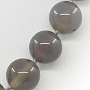 Бусы серый агат, круглые 12мм, короткие 45см