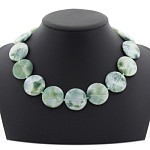 Бусы из ангелита, плоские круглые 30мм, длина 46см