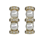 Серьги "Лунное Сияние-6" с белым жемчугом 8мм