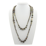 Яшма пейзажная (Урал) 6..14мм, бусы "Равновесие" длиной 140см