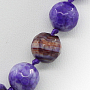Бусы агат африканский фиолетовый, круглые граненые 8мм, короткие 45см