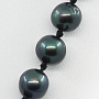 Бусы черный жемчуг, ровный круглый 7мм, через узелок, короткие 45см