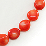 Бусы коралл оранжевый натуральный, галтовка маленькая, короткие 45см