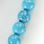 Набор "Классика" бирюза голубая (имитация), круглые 12мм бусы+браслет+серьги