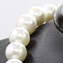 Комплект Бусы и браслет майорка белая, круглые12мм, короткие 48см