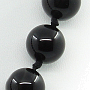 Бусы черный обсидиан, круглые 12мм, короткие 49см
