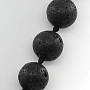 Бусы лава черная (Боливия), круглые 10мм, короткие 45см Бусы лава черная (Боливия), круглые 10мм, короткие 45см
