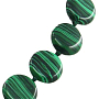 Бусы малахит (имитация), плоские круглые 14мм, короткие 48см