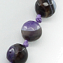 Бусы агат фиолетовый с прозрачными включениями, круглые граненые 8мм, короткие 45см