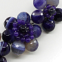 Ожерелье агат фиолетовый граненый "Фиалки" 5, короткое 50см
