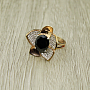 Кольцо "Цветок" фианит "шпинель размер 18