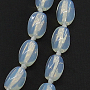 Бусы лунный камень, витое зерно 7х11мм, длинные 120см