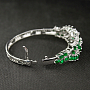 Браслет "Аура" с  фианитами цвета "изумруд"