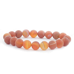 Браслет "Классика" из натурального матово-оранжевого агата диаметром 10мм