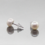 Серьги-гвоздики жемчуг белый 6мм 1сорт
