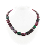 Бусы турмалин (имитация), плоские прямоугольные, короткие 48см