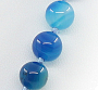 Бусы агат голубой, круглые 8мм, короткие 45см