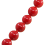 Бусы коралл красный (имитация), круглые 10мм, средние 62см