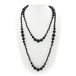 Бусы агат чёрный 6..14мм, бусы "Равновесие", длина бус 150см