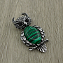 Брошь "Филин" малахит Брошь "Филин" малахит
