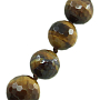 Бусы тигровый глаз, разноразмерные круглые граненые 8...17мм, короткие 48см