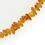 Бусы янтарь прозрачный, галька с бисером, короткие 50см