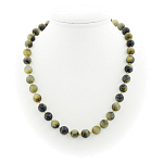 Бусы из тигрового глаза, круглые бусины 10мм, короткие 50см