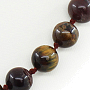 Бусы соколиный, тигровый, бычий глаз, круглые 12мм, короткие 54см