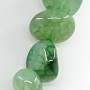 Бусы агат зеленый, галтовка, короткие 45см 