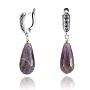 Серьги "Фея" аметист гран капля10*20мм