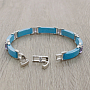 Браслет "Лилу" из голубой керамики с Александритом покрытие светлый металл