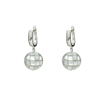 Серьги гвоздики "Кольца" перламутр гелиотис