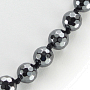 Гематит граненый круглый 10 мм бусы, короткие 50см 