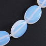 Бусы лунный камень, плоские овальные 13х18мм, короткие 49см