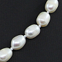 Бусы жемчуг белый, овальные 7х9мм, короткие 47см