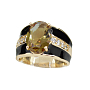 Комплект "Султан-29", султанит, покрытие под золото, размеры кольца: 17, 18, 19, 20