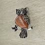 Кулон-Брошь "Сова" авантюрин коричневый Кулон-Брошь "Сова" авантюрин коричневый