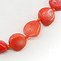Бусы коралл оранжевый натуральный, галька 10х11мм, короткие 45см