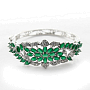 Браслет "Аура" с  фианитами цвета "изумруд"