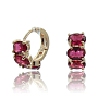 Серьги "Трио" камень фианит "рубин"