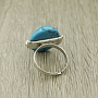 Кольцо "Космо" бирюза (имитация), безразмерное