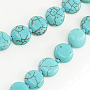Бусы бирюза (имитация) голубая, таблетки 14мм, длинные 116см