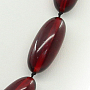 Бусы и браслет янтарь красный (имитация), зерно 11х25мм, короткие 50см