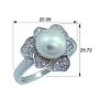 Кольцо "Женевра" серебро жемчуг фианит Кольцо "Женевра" серебро жемчуг фианит