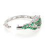 Браслет "Аура" с  фианитами цвета "изумруд"