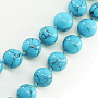 Бусы бирюза голубая (имитация), круглые 10мм, длинные 120см