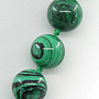 Бусы малахит (имитация), круглые 12мм, короткие 49см