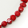 Бусы коралл красный натуральный, палочки горизонтальные 7х10мм, короткие 45см