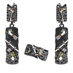 Комплект "Шарлота" султанит покрытие под бронзу, размеры кольца: 17, 18, 19, 20